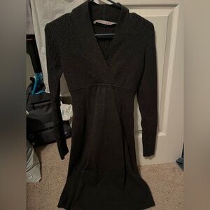 Athleta Chalet Merino Wool Blend Ribbed Faux
Wrap Sweater Dress Gray XS